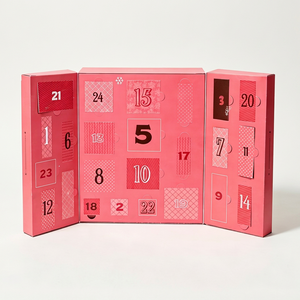 Custom <b>Pink</b> Christmas Advent Calendar <b>Box</b> Foldable Rigid Cardboard Blind <b>Box</b> Mystery Packaging for <b>Gift</b> Wholesale - Product Image 1