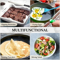 Vente en gros 446 ° Spatule à alvéoles mini en silicone antiadhésif de qualité alimentaire, monobloc, pour retourner les œufs – Ustensiles de cuisine