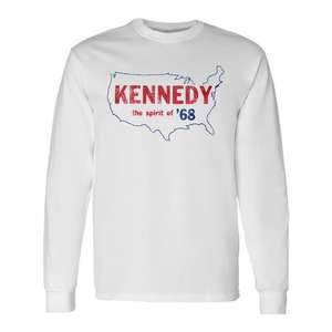 Camiseta de manga larga Kennedy The Spirit Of 68, camiseta política blanca - Product Image 1