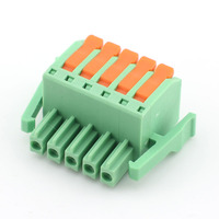 Bloques de terminales de latón 5P, conectores de PCB tipo enchufable de 3,5 mm, 300 V, 10 A