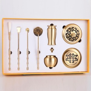 Pure <b>copper</b> incense set, incense seal making tools, sandalwood and agarwood <b>powder</b>, incense making tools, incense burner, - Product Image 1