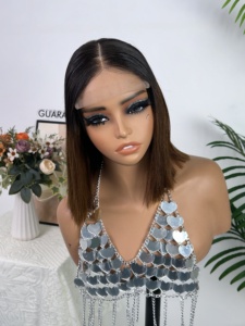 วิกผมบ๊อบแบบปิดหน้าผาก SDD 5*5  ผมแท้ 100%  สีผสม  ไม่ต้องใช้กาว  แบบตรง - Product Image 4