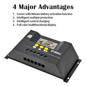 Nhà máy trực tiếp PWM năng lượng mặt trời sạc điều khiển với Dual USB đen bảo vệ quá tải LCD hiển thị 24v12v10a20a30a - Product Image 5