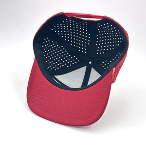 Benutzer definierte Farbe Laser Cut Perfo rated Snapback Hut, Plain Blank 7 Panel Flat Bill Rope Golf Hut, wasserdichte <span class=keywords><strong>Kamel</strong></span> Snapback Cap - Product Image 5