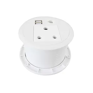 USB Charge RJ45 Internet Connectors South African Plug Power Sockets Mini Round Grommet Desktop Socket For Office Home Worktop