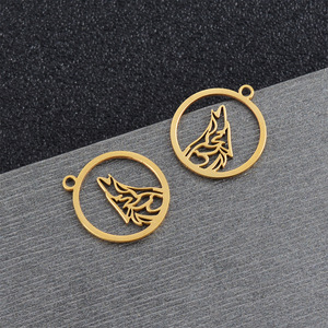 <span class=keywords><strong>Skyrim</strong></span> kalung melolong Wanita Pria kasual Punk baja tahan karat warna emas hewan leher rantai perhiasan hadiah serigala grosir liontin - Product Image 2