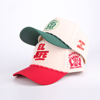 Gorra Deportiva Premium Impermeable, Ligera, con Orificios Cortados a Láser, Transpirable, Personalizada, de 5 Paneles, con Cuerda en Color de Contraste, para Béisbol y Golf al Aire Libre