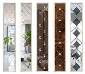 Miroir de charme en verre biseauté, sans cadre, rectangulaire, cuivre gratuit, décoration de la maison, miroir mural décoratif