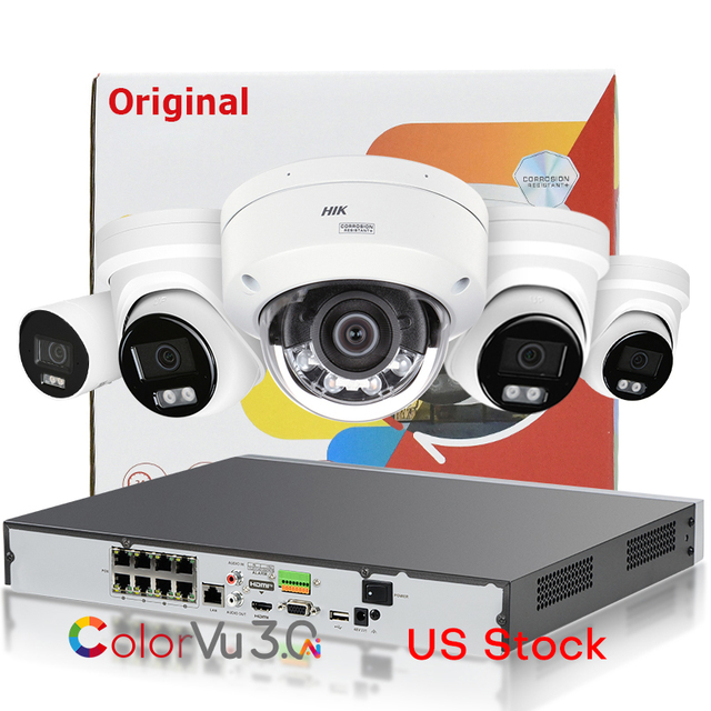 Hikvisions Original G3 Outdoor 4MP 6MP 8MP 4K ColorVu 3.0 Acusense 3.0 Audio 2.0 Strobe Light and Audio Alarm Security IP Camera
