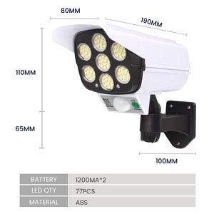 NEW Solar Monitoring System 77 <b>LED</b> Simulation Monitoring Security <b>Lighting</b> Outdoor Monitoring <b>LED</b> Solar Motion <b>Sensor</b> Wall Lamp - Product Image 5