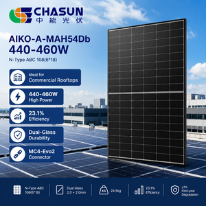Panneaux solaires bifaciaux en verre double de type N <span class=keywords><strong>AIKO</strong></span> 440-460W entièrement noirs, haute efficacité 23,1 %, module PV, garantie 25 ans, pour la maison - Product Image 2