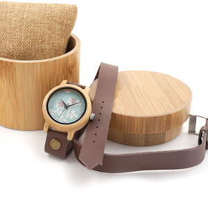 นาฬิกาข้อมือไม้ควอตซ์ทำมือ สายหนังแท้ สำหรับสุภาพสตรี - Product Image 6