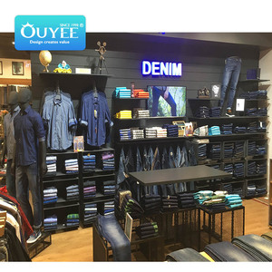 Exhibidores de Ropa de Diferentes Estilos para Kioscos, Mostradores de Tiendas en Centros Comerciales, Diseño de Pared de Madera, Exhibidores de <span class=keywords><strong>Jeans</strong></span> - Product Image 3