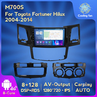 Autoradio à commande vocale Mekede pour Toyota Fortuner AN50 AN60 HILUX Revo Vigo 2008-2014 8+128g Caméra 360° Ventilateur de refroidissement BT Stéréo