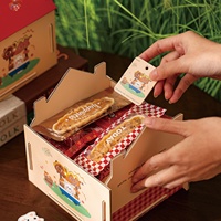 Boîte cadeau vide en forme de maison de Noël pour pâtisserie |   Boîte d'emballage portable pour nougats, Année du Cheval 2026