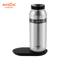 Mug de voyage intelligent en acier inoxydable de 16 oz (475 ml) avec contrôle tactile par application, affichage numérique de la température, résistant à l'eau IPX7, tasse à café