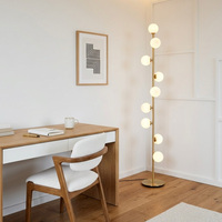 Lampe sur pied sphérique en verre simple à 9 têtes, style nordique postmoderne pour chambre et bureau