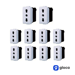 โกลก้า 10 แพ็ค 2P+T 16A ปลั๊กติดผนัง 230V พลาสติกแบบมาตรฐานสำหรับซีรีส์แมติกซ์ - Product Image 5