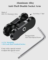 Support de téléphone pour vélo et moto en alliage d'aluminium antivol à double prise compatible avec les supports RAM avec adaptateur à boule de 1 pouce