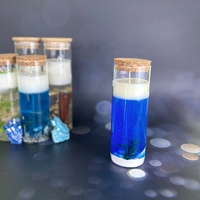 Benutzer definierte hohe Glas Soja Wachs trockene Blumen Gelee Duft kerze im Geschenkset für Hochzeiten Weihnachts feiern Geschenk