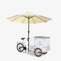 Chariot à glace à trois roues avec compresseur d'air, style thaïlandais, pour boissons frites, chariot à pousser à trois roues, plaque froide