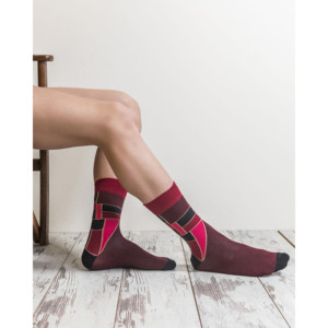 Men's Burgundy Mix Set Socks - Product Image 6