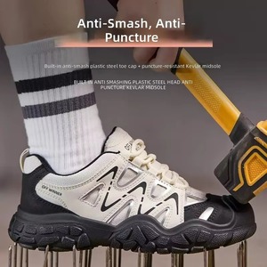 Zapatillas de Seguridad para Mujer, Aptas para el Aeropuerto, Sin Metal, con Puntera de Material Compuesto, Resistentes a Pinchazos, Transpirables, de Malla, para Trabajo en Ensamblaje Electrónico - Product Image 4