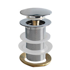 WaiiHO 016 Desagüe de lavabo moderno de 3 pulgadas con rebosadero, latón pulido, cromado, junta de goma, función de desagüe para lavabo de baño y hotel - Product Image 2