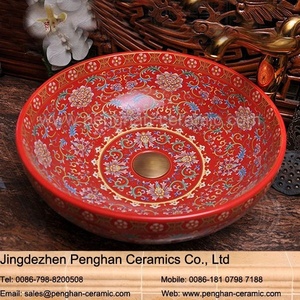 Jingdezhen קרמיקה עיצוב נחמד famille רוז porscelain כיור כיור אגן - Product Image 3