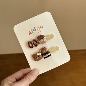 새로운 핫 세일 키즈 헤어 타이 만화 아크릴 머리핀 헤어 액세서리 귀여운 컬러 블록 BBB 클립 2 개/세트 소녀를위한 헤어 밴드 - Product Image 4