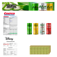 Boissons gazeuses faiblement émaillées en conserve OEM 250ML, jus d'aloe vera frais pressé saveur grenade avec pulpes
