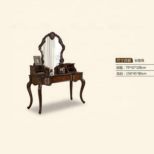 Antique European Mirrored <strong>Dressing</strong> <strong>Table</strong> <strong>Brown</strong> for Bedroom - Product Image 4
