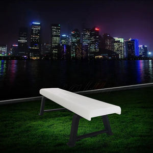 Banco moderno de plástico con luz Led, muebles de jardín, Led Banco Comercial de <span class=keywords><strong>aeropuerto</strong></span>, sillas de Banco largas brillantes - Product Image 3