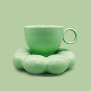 2023 새로운 디자인 INS 그물 빨간 마카롱 시리즈 세라믹 컵 해바라기 커피 세라믹 컵과 접시 - Product Image 3