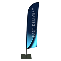 Bannière publicitaire extérieure robuste Triton Blade Flag avec coutures renforcées