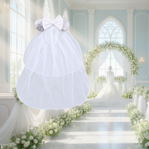 Diadema con Orejas de Ratón y Lazo Blanco para el Día de San Valentín, Accesorio para el Cabello de Novia, Decoración para Bodas - Product Image 1