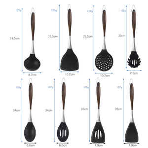 Manjia-Ensemble d'ustensiles <span class=keywords><strong>de</strong></span> <span class=keywords><strong>cuisine</strong></span> en silicone pour tréfilage en cuivre, poignée en acier inoxydable, spatule pour ustensiles <span class=keywords><strong>de</strong></span> <span class=keywords><strong>cuisine</strong></span> antiadhésifs - Product Image 3