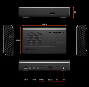 XG76 AMD RX <span class=keywords><strong>7600M</strong></span> 8GB Externes GPU-Gehäuse USB4 OCuLink Hochleistungs-EGPU-Dock mit Reverse Power Delivery für Gaming - Product Image 6