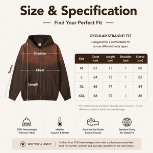 Heavyweight <b>Fleece</b> Zip Hoodie Men Vintage Washed Gradient Oversized Streetwear Plush <b>Lined</b> Hooded <b>Jacket</b> Custom OEM Supplier - Product Image 5
