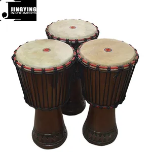 WMD09 9Inch Pure Natural Goat Skin Hardwood Carving African Drums