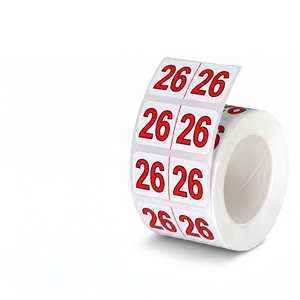 500 יחידות 2026 שנה ירוק דביקות חזקה מספר 24 מספר 24 מלבן מקודד חומר נייר עמיד למים מדבקות דבק - Product Image 1