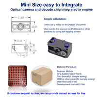 Moteur de scanner de codes à barres Datamatrix couleur inversée HW-1260D très rentable Module de lecteur de Code QR 1D 2D PDF417 intégré