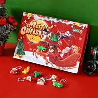 Édition anglaise Noël Boîte mystère 24 compartiments Père Noël et rennes Série de dessins animés amusants découpés à la forme Imprimé quadricolore