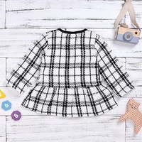 Trois options de couleurs  Ensemble de vêtements pour enfants à deux pièces le plus vendu, style tweed, robe à manches longues pour bébé