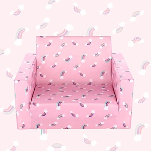 Canapé-lit pour enfants Du Babo, chaise pliable à imprimé arc-en-ciel rose pour filles et garçons de 3 ans et plus - Product Image 5