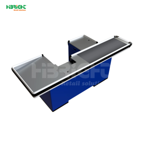 Comptoir de caisse bleu moderne Highbright pour supermarchés et épiceries - Product Image 1