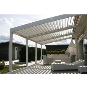 法国风格铝户外生活 Pergola 与百叶窗屋顶系统