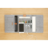 Housse multi-poches en feutre, étui de voyage quotidien pour ordinateur portable, coussin de bureau, trousse à crayons
