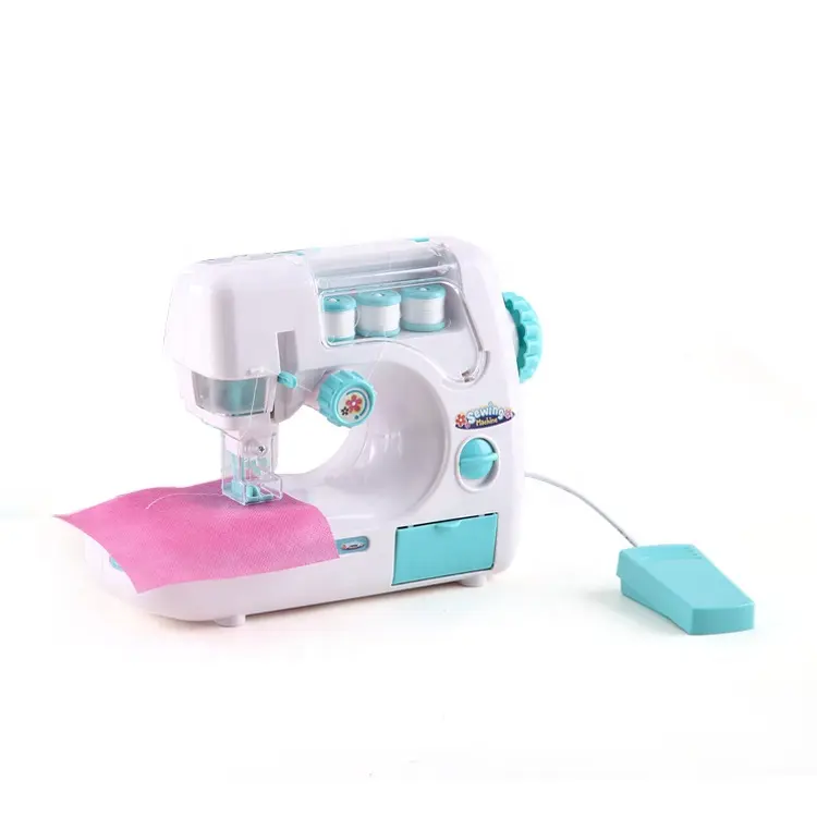 Máquina de coser de brincar para crianças, mini eletrodomésticos, máquina de costura elétrica de plástico, brinquedo