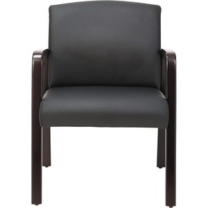 Silla de Recepción Alera ALE Serie Lounge en Color Espresso/Cuero Negro para Oficina, Sala de Estar u Hospital, Fabricada en Metal Resistente, Hierro y PU - Product Image 3